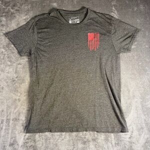 Gray T-Shirt with Red Graphic